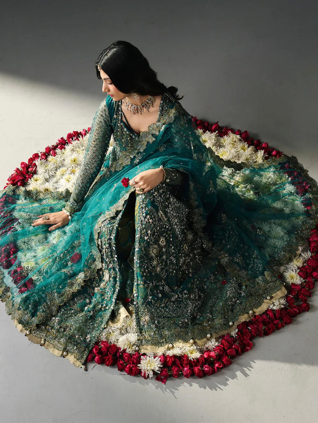 HIBA | 3 piece Luxury Embroidered Maxi wedding Dress
