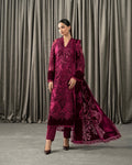 D8 VELVET-Royal Berry Embroidered 3-Piece Luxury Suit
