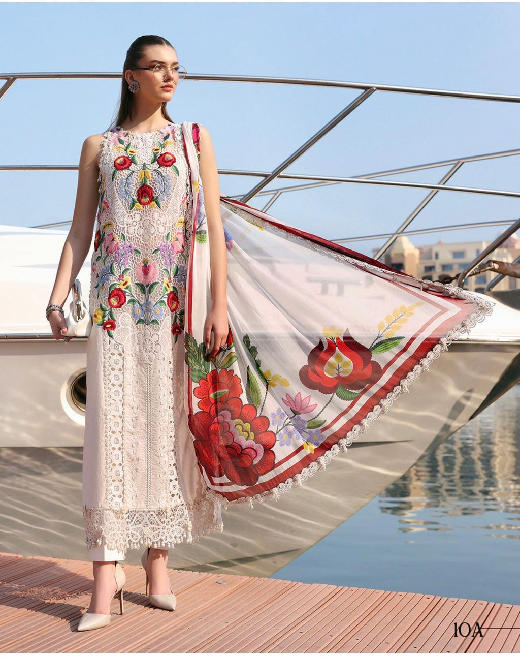 Maria B Luxury Lawn 10A original- 3 piece stitched suit