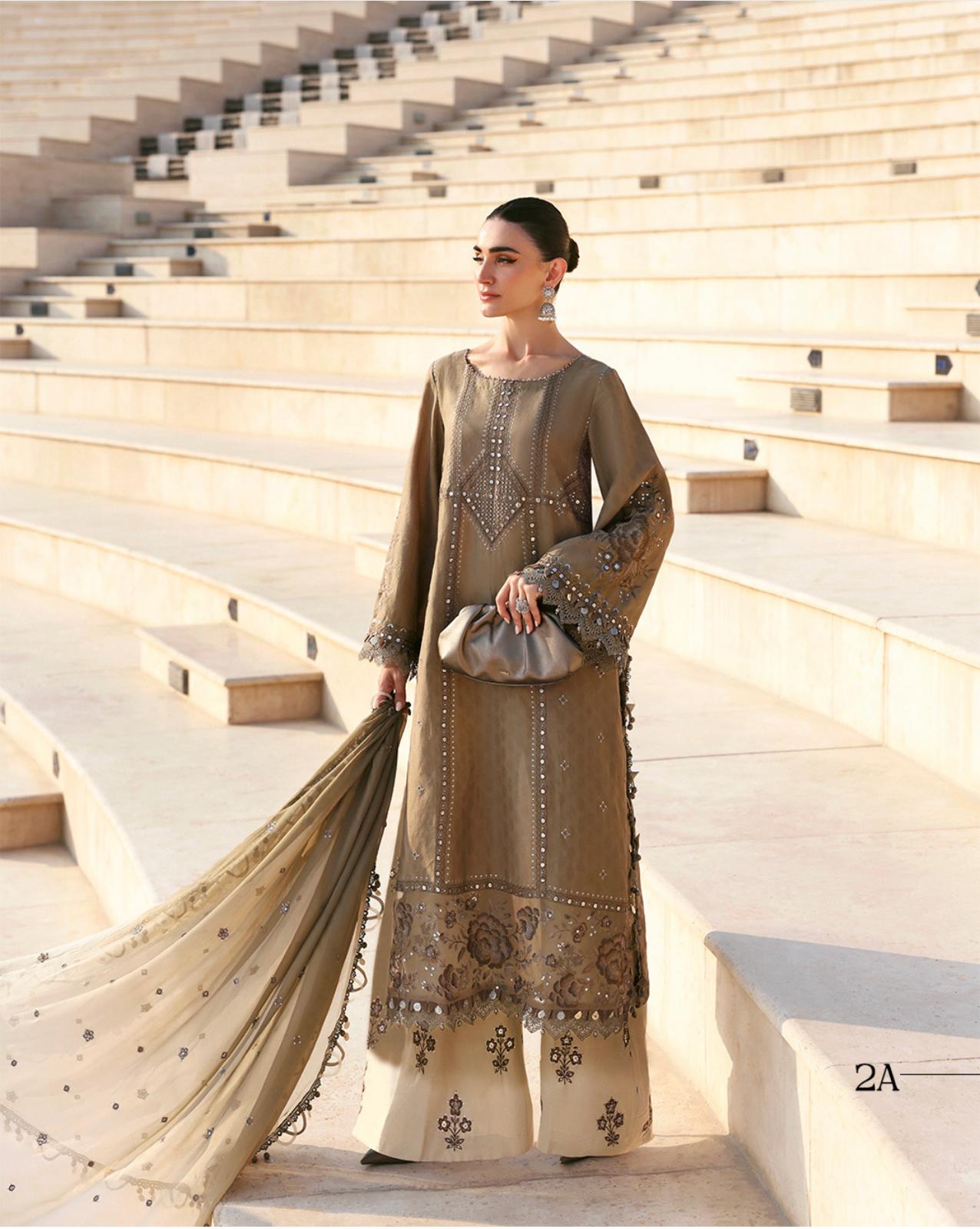 Maria B Luxury Lawn 2A original- 3 piece stitched suit