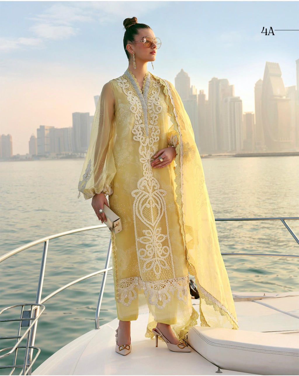 MARIA B LUXE LAWN 4A original- 3 piece stitched suit