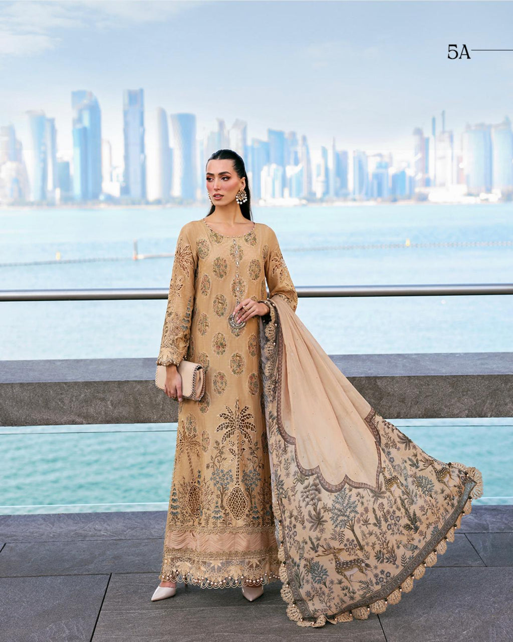 Maria B Luxury Lawn 5A original- 3 piece stitched suit