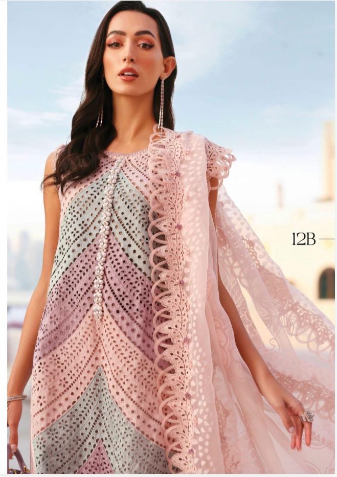 MARIA B LUXE LAWN 12B original- 3 piece stitched suit