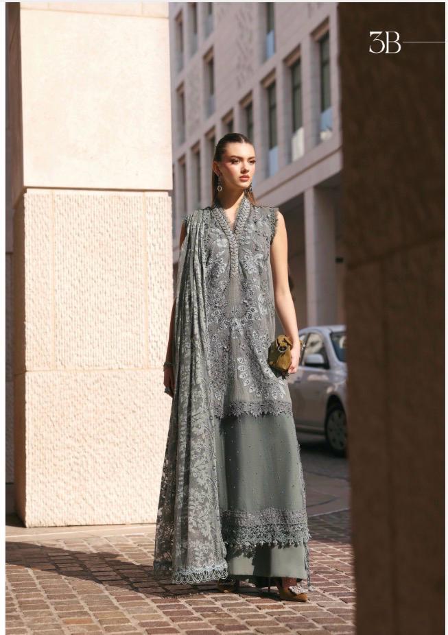 MARIA B LUXE LAWN 3B original- 3 piece stitched suit