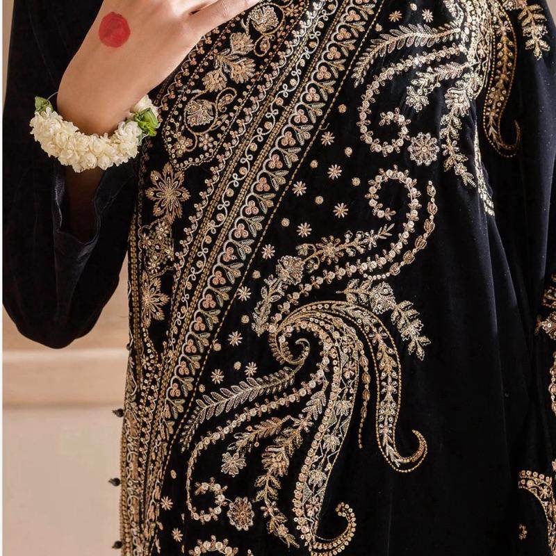 LUXURY HEAVY EMBROIDERED VELVET Shawl…