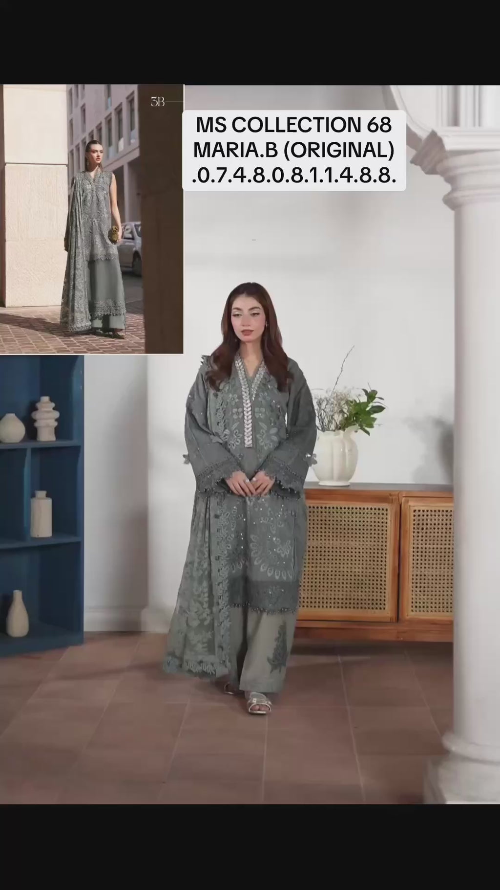 MARIA B LUXE LAWN 3B original- 3 piece stitched suit