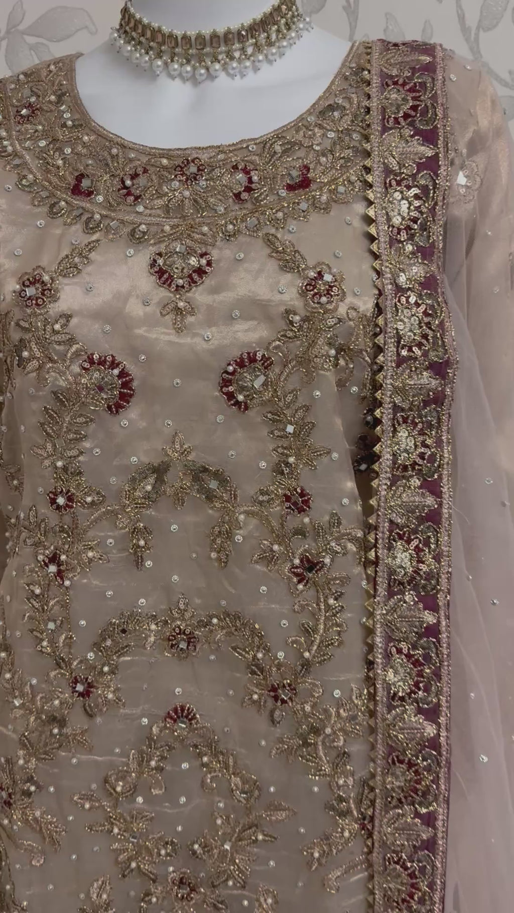 AMAIRA | 3 pieces heavy Embroidered shinny Masoori wedding Gharara Suit