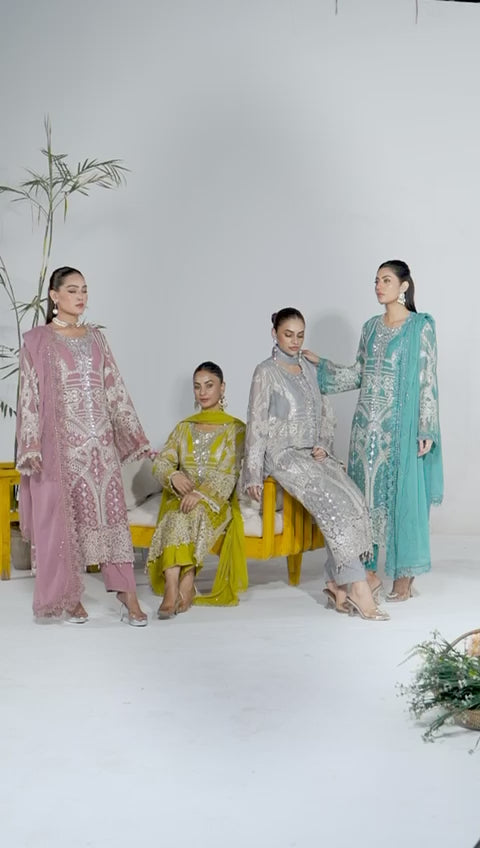 SONIYA | 3 piece heavy Embroidered Chiffon Suit