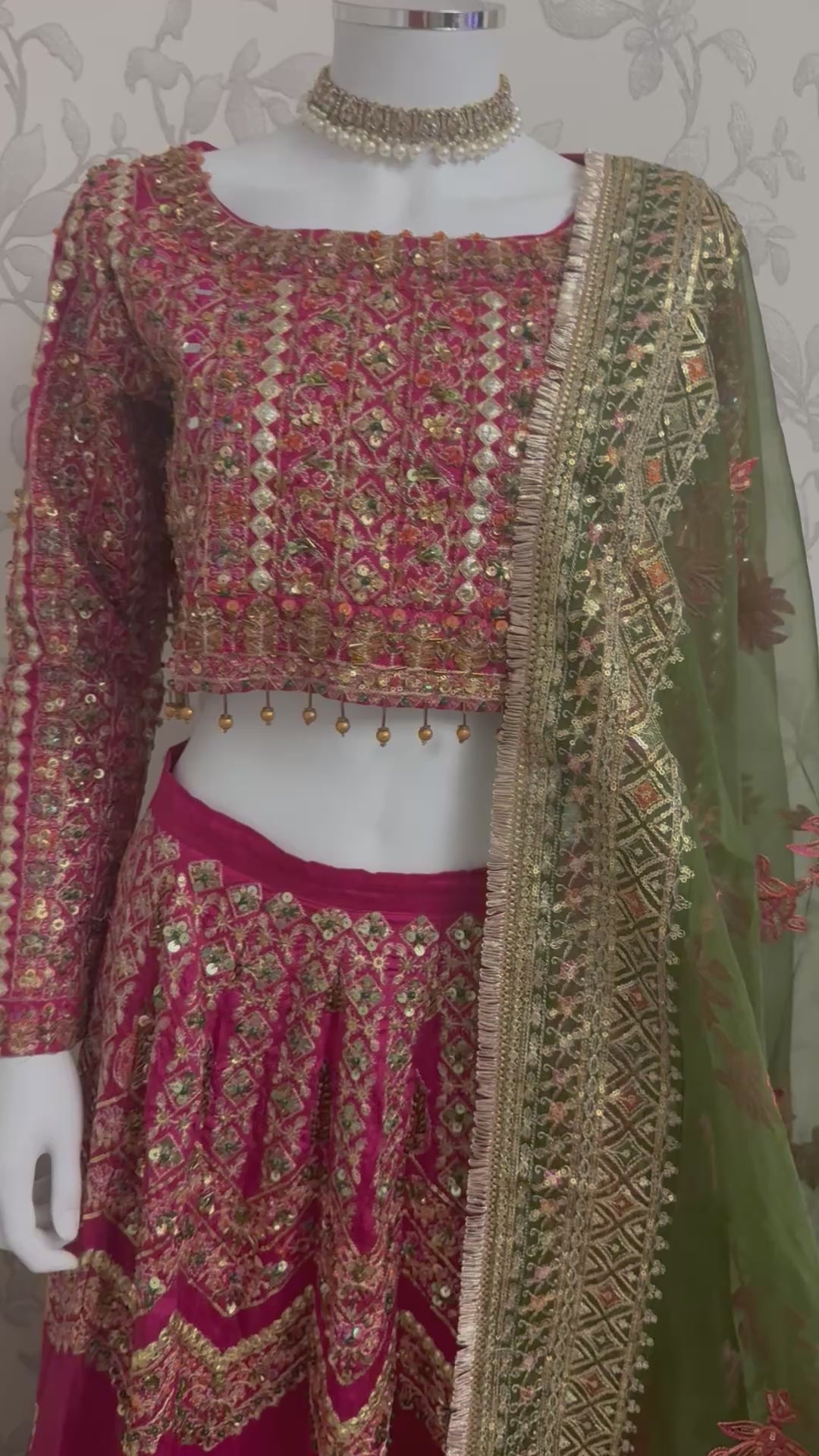 GUL BADAN | 3 piece Embroidered Pakistani bridal Lehenga choli collection