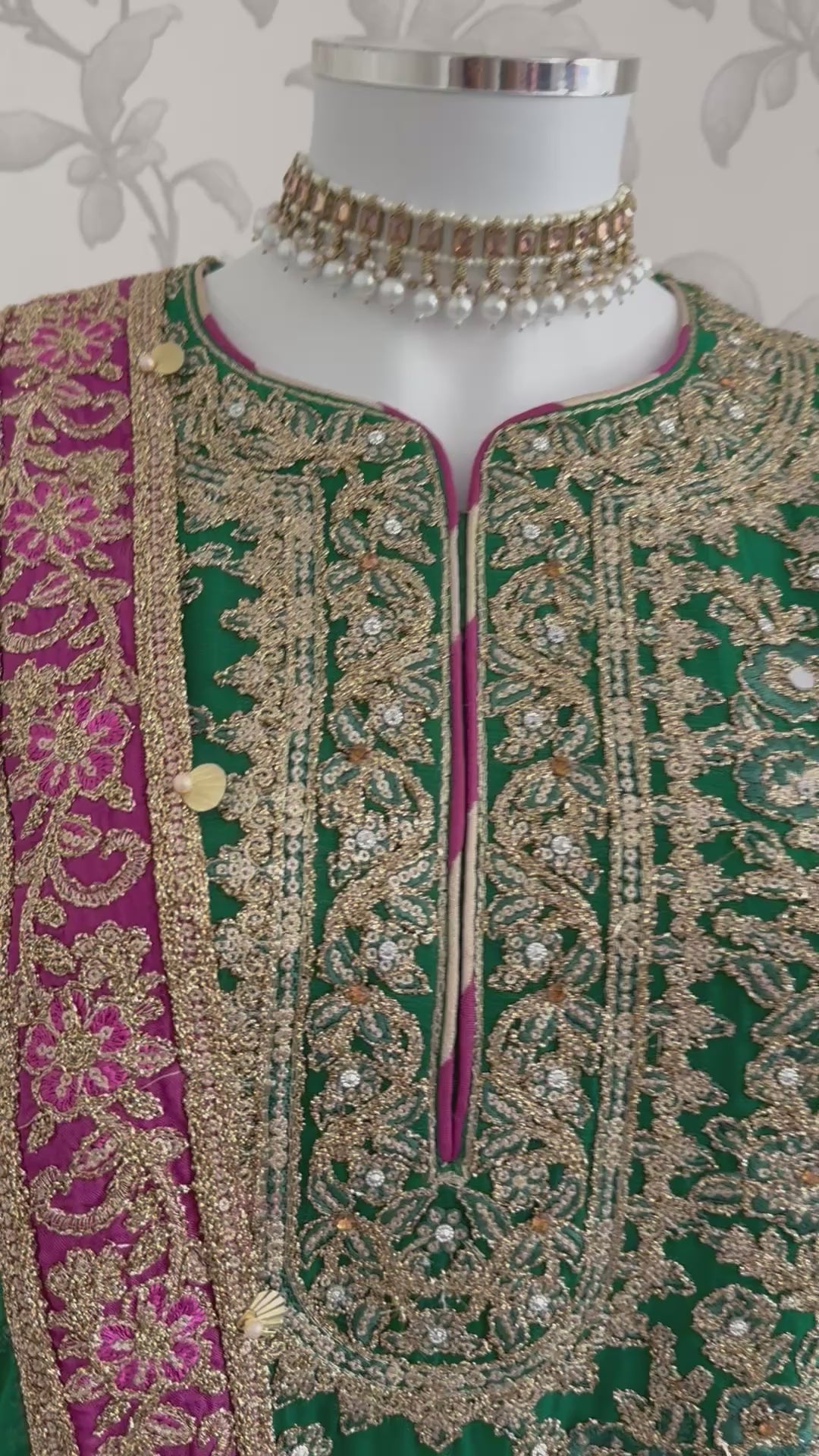 ALANI Emerald Green | 3 pieces heavy Embroidered chiffon suit