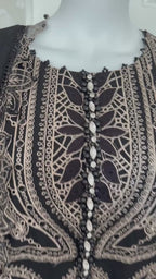 Midnight Elegance | 3 piece Luxury Embroidered Lawn Suit