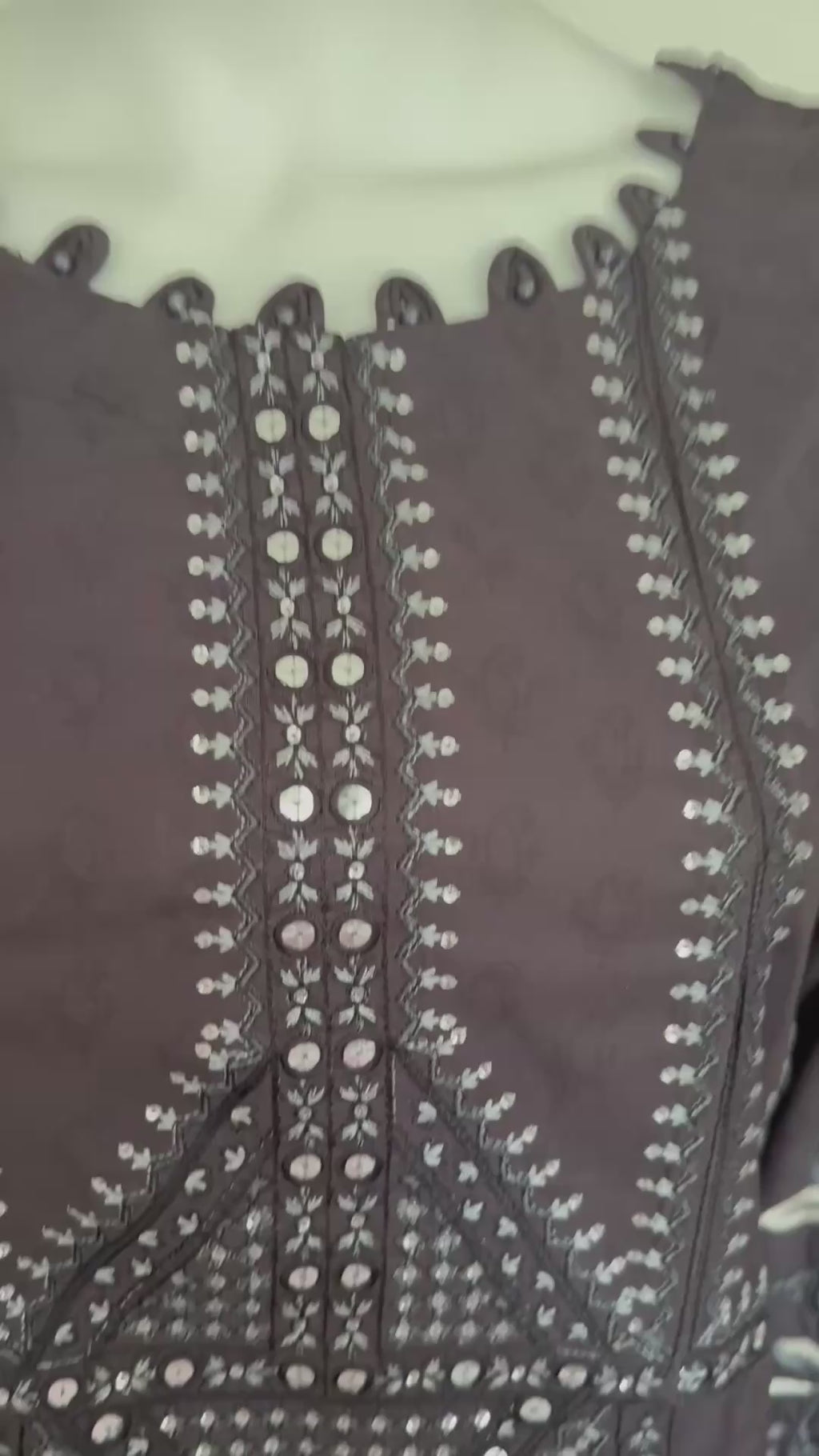 Charcoal Bloom | 3 piece Luxury Embroidered  Lawn Suit