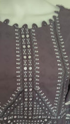 Charcoal Bloom | 3 piece Luxury Embroidered  Lawn Suit
