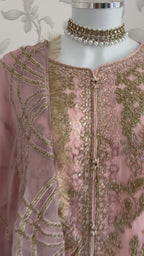 ALANI Blush Pink | 3 pieces Embroidered chiffon Suit