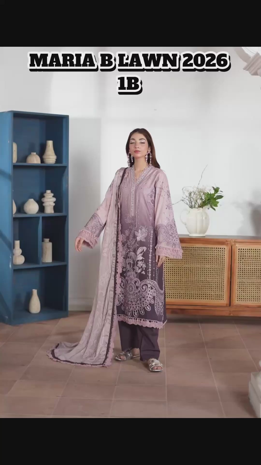 MARIA B LUXE LAWN 1B original- 3 piece stitched suit