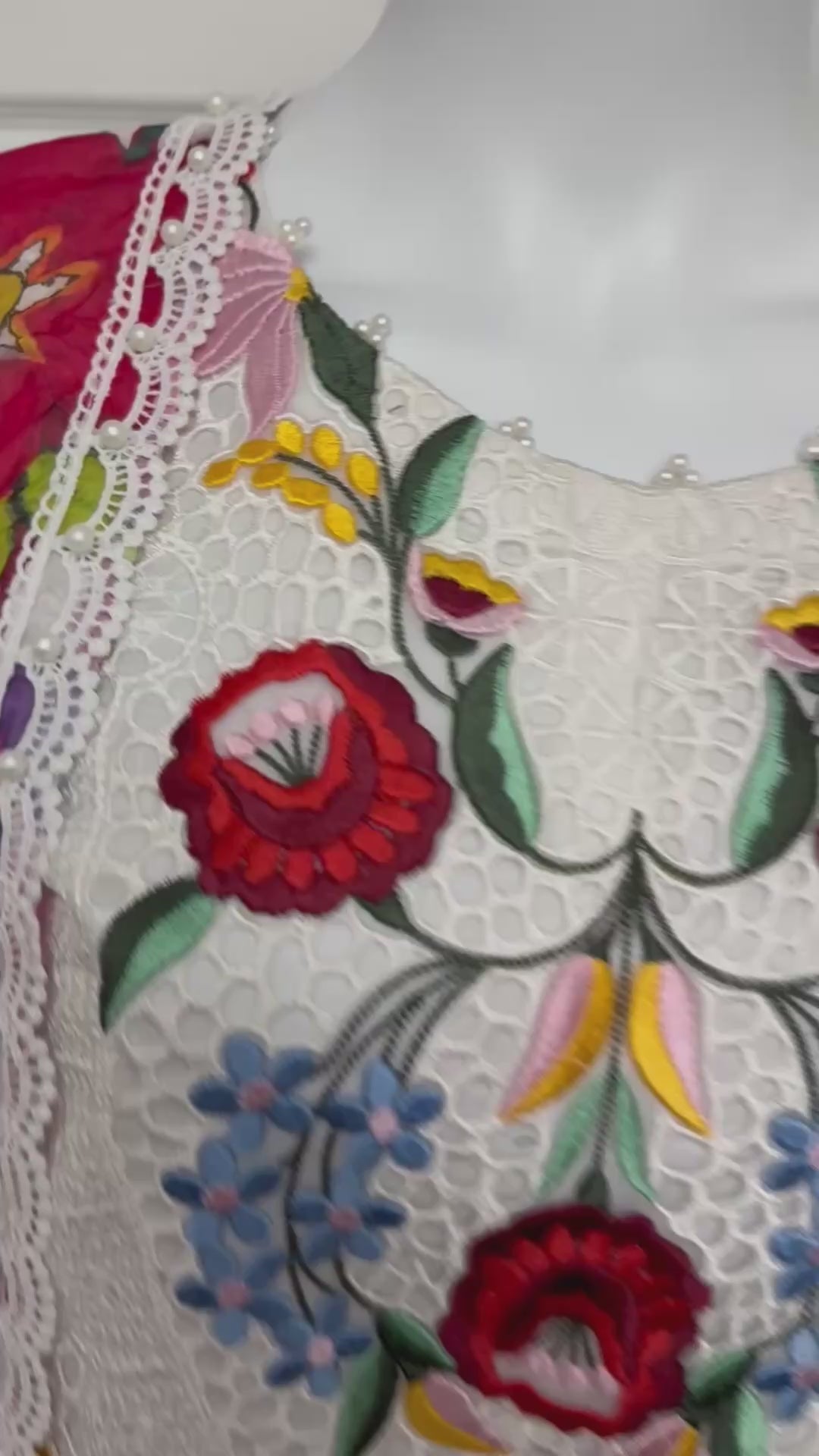 Ivory Bloom | 3 piece Luxury Embroidered Lawn Suit