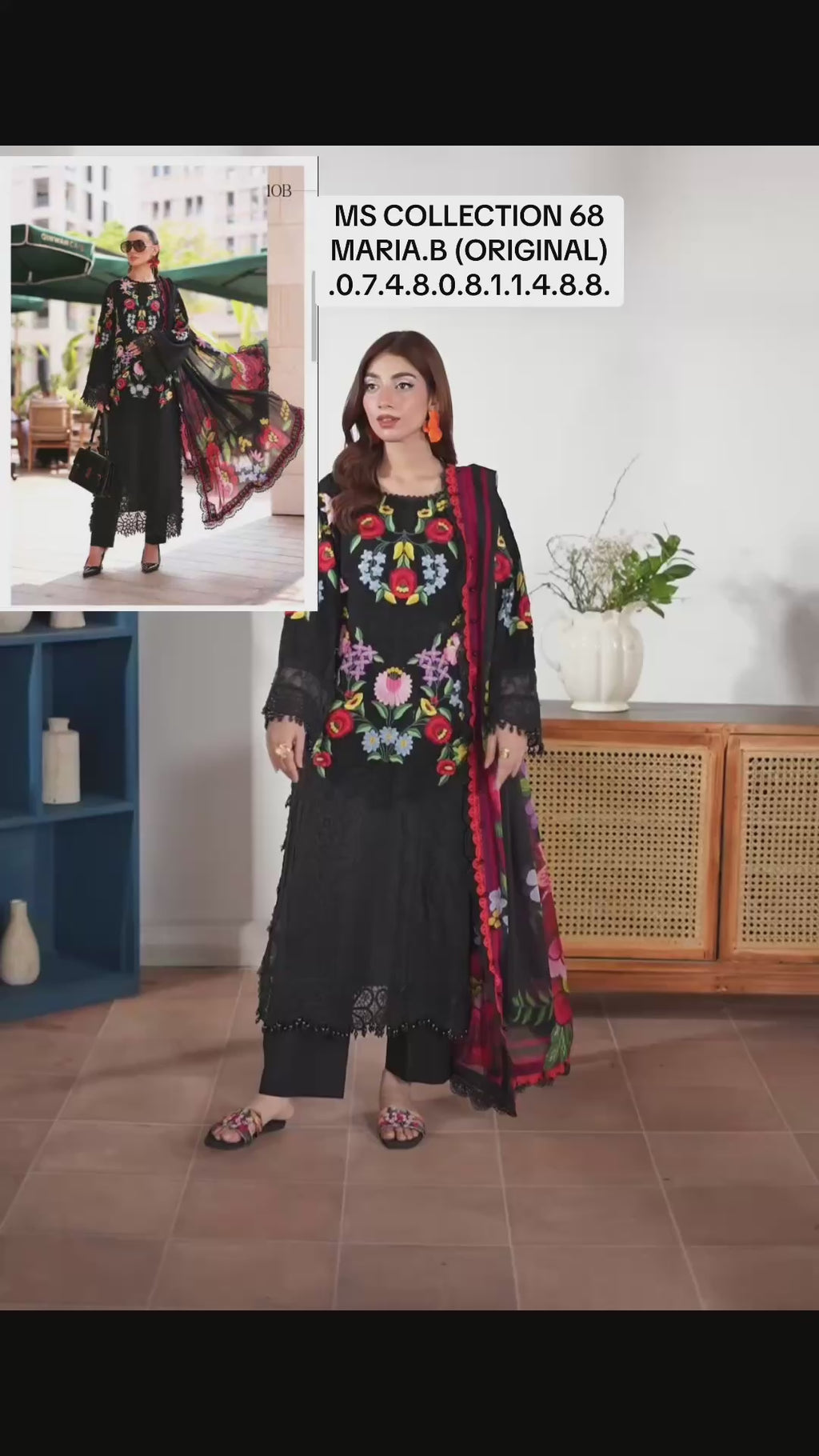 Maria B Luxury Lawn 10B original- 3 piece stitched suit
