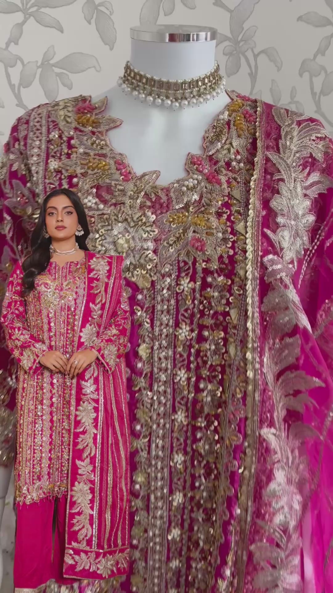 SAFINA | 3 pieces heavy Embroidered silk wedding Suit