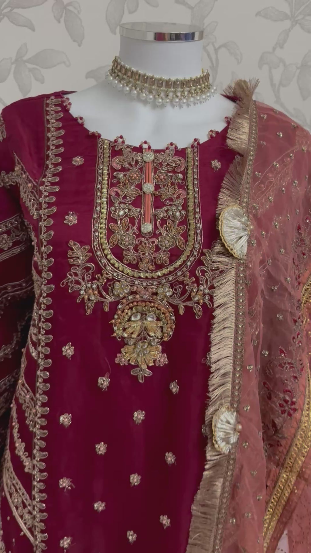 GULAAB | 3 pieces Heavy Embroidered wedding Sharara Suit