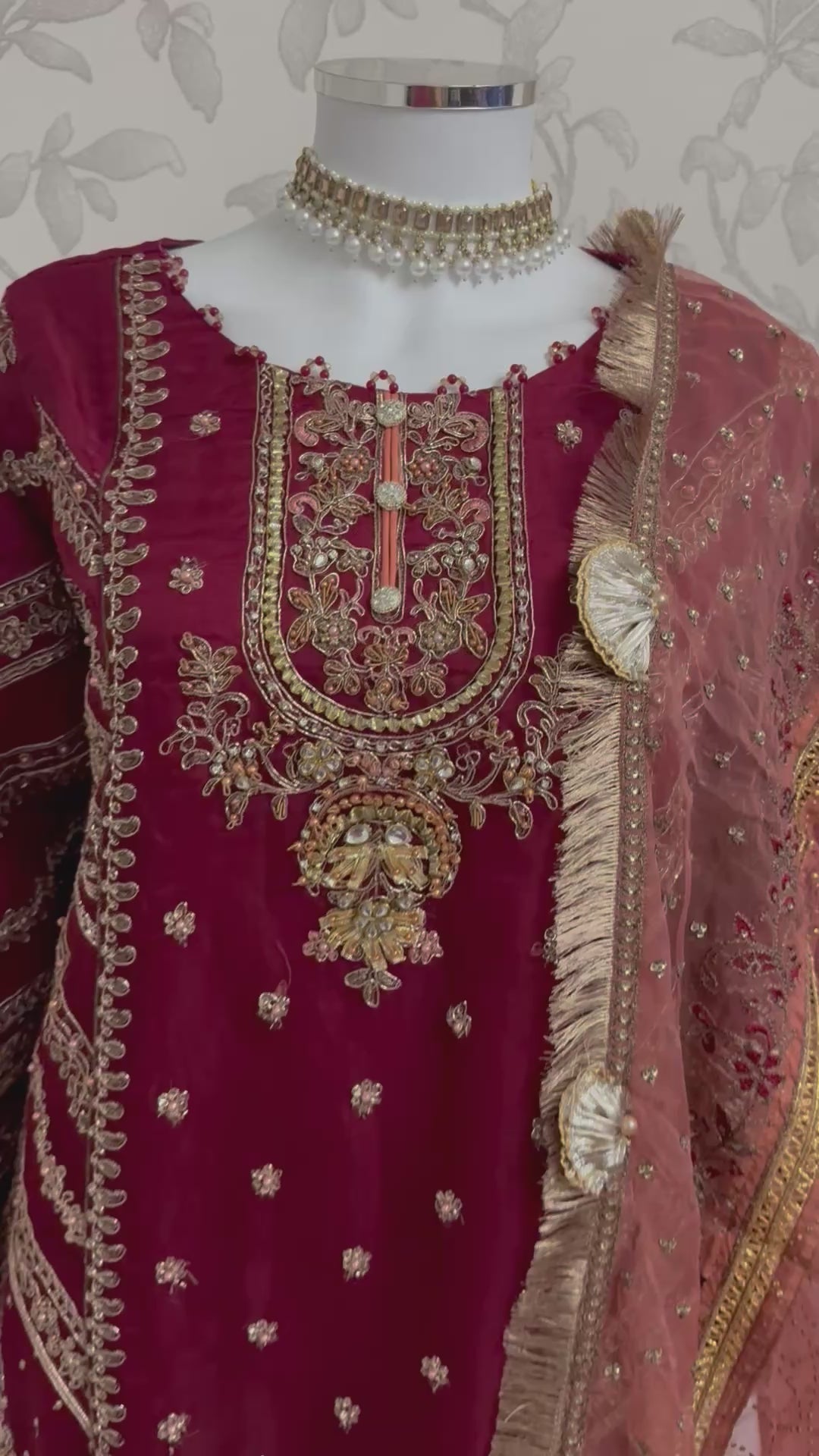 GULAAB | 3 pieces Heavy Embroidered wedding Sharara Suit