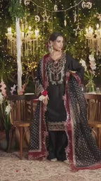 CHAAND RAAT | 3 piece Embroidered Raw Silk Suit