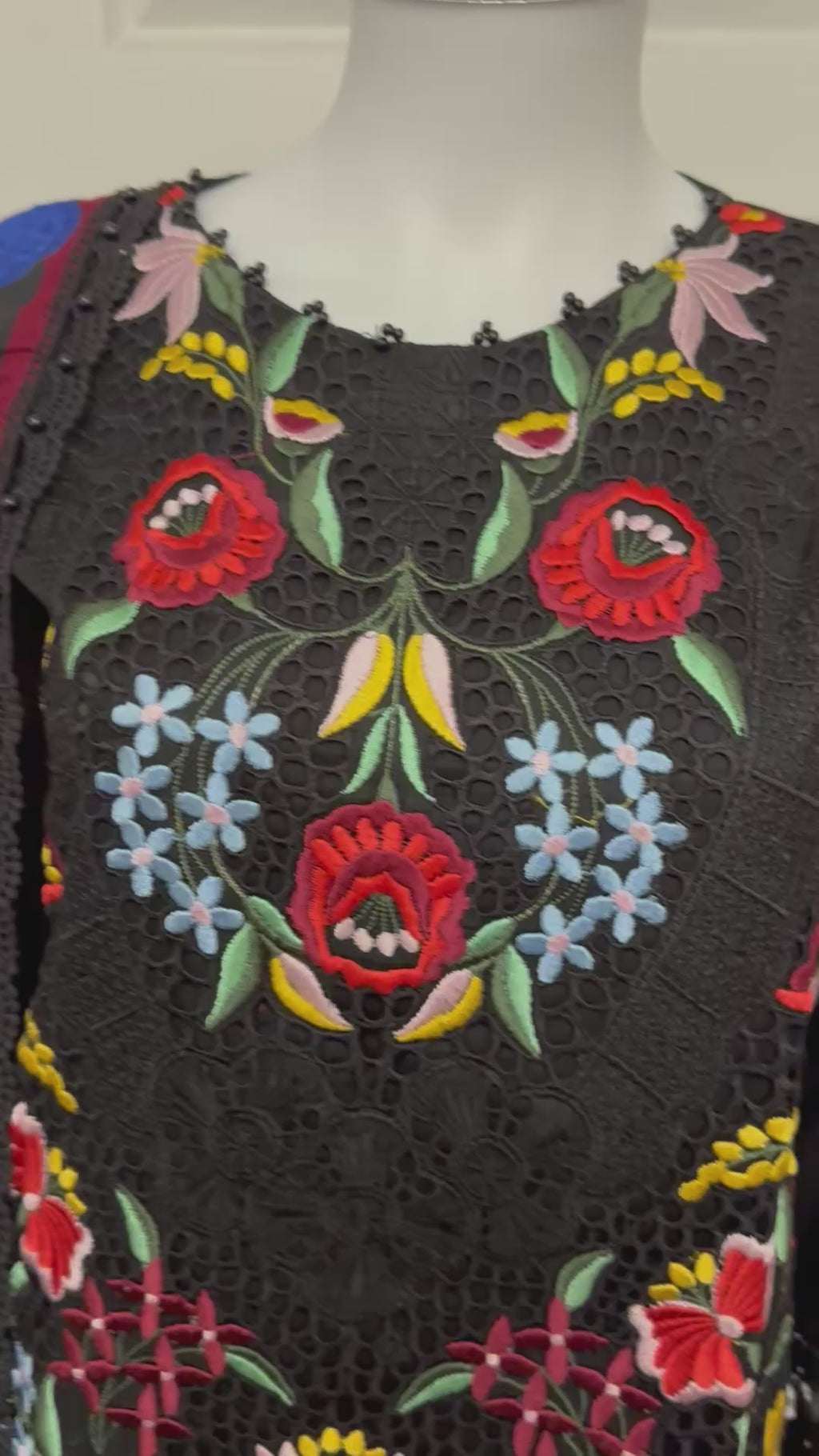Midnight Bloom | 3 piece Luxury Embroidered Lawn Suit
