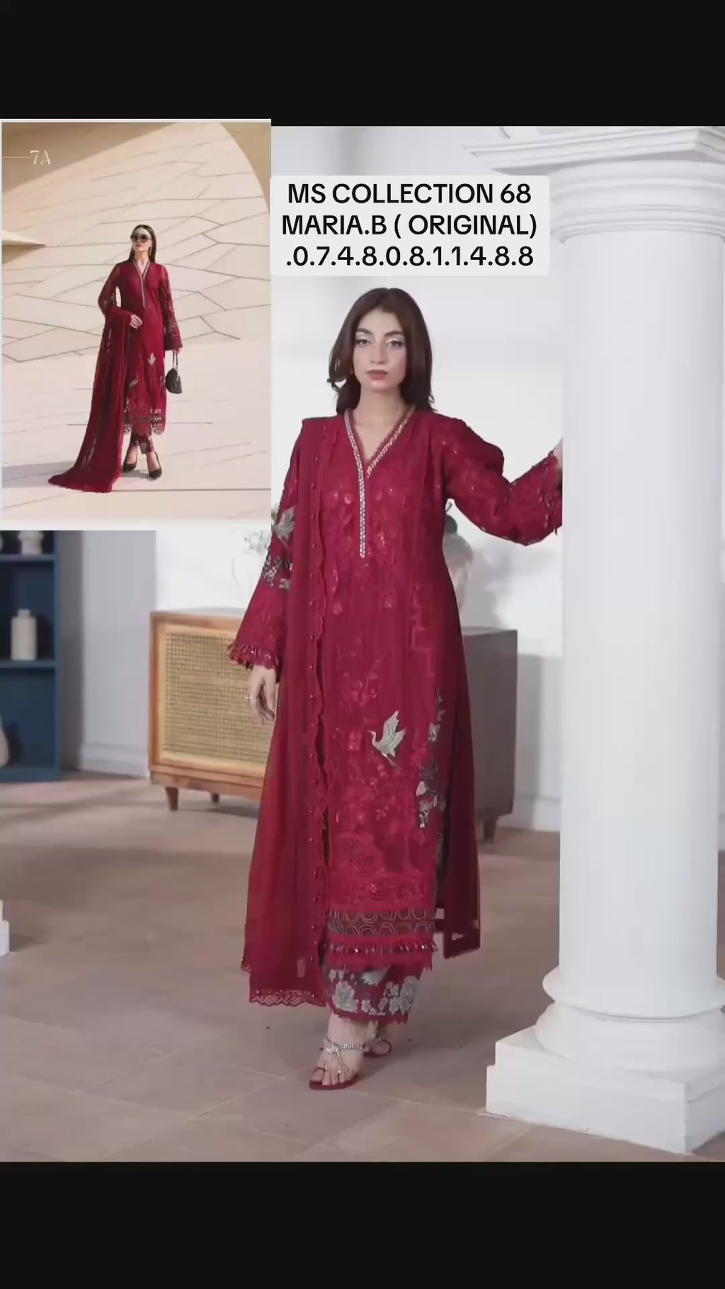 MARIA B LUXE LAWN 7A original -3 piece stitched suit