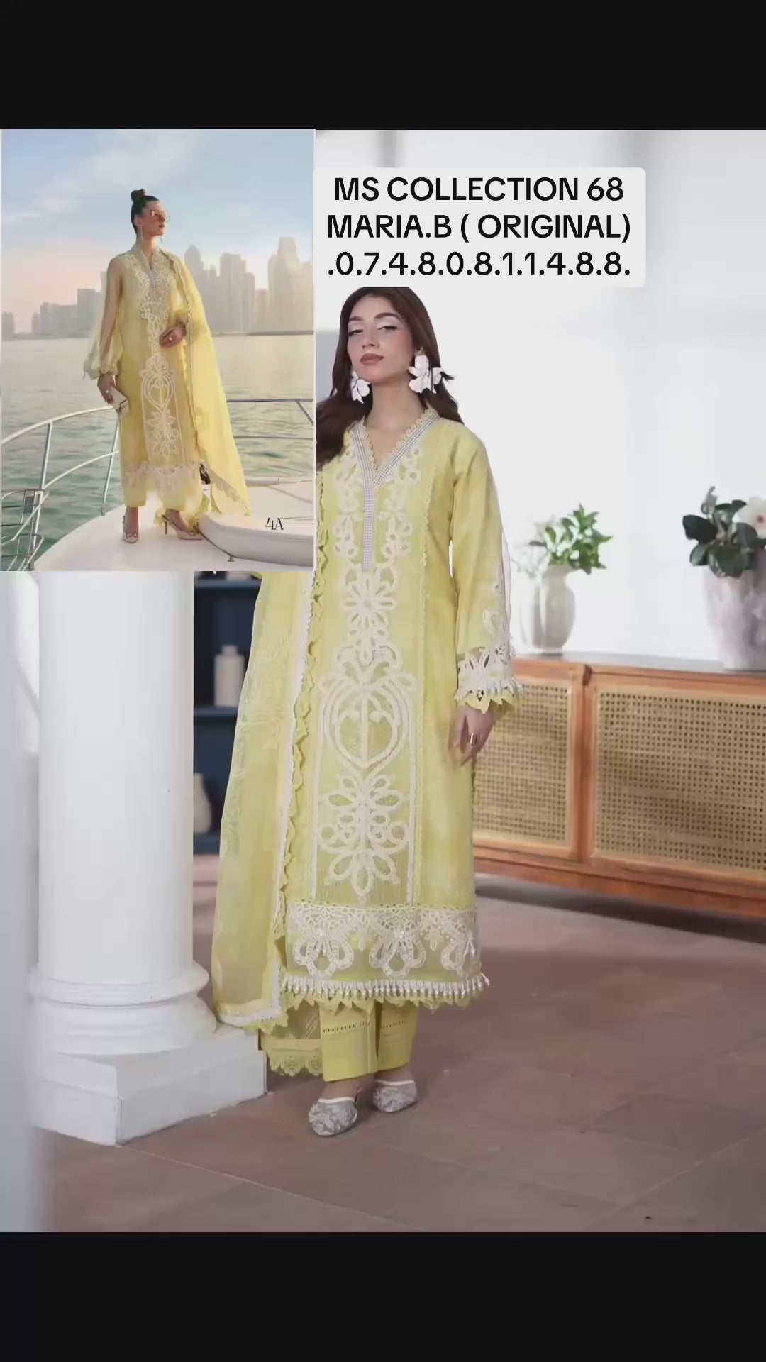 MARIA B LUXE LAWN 4A original- 3 piece stitched suit