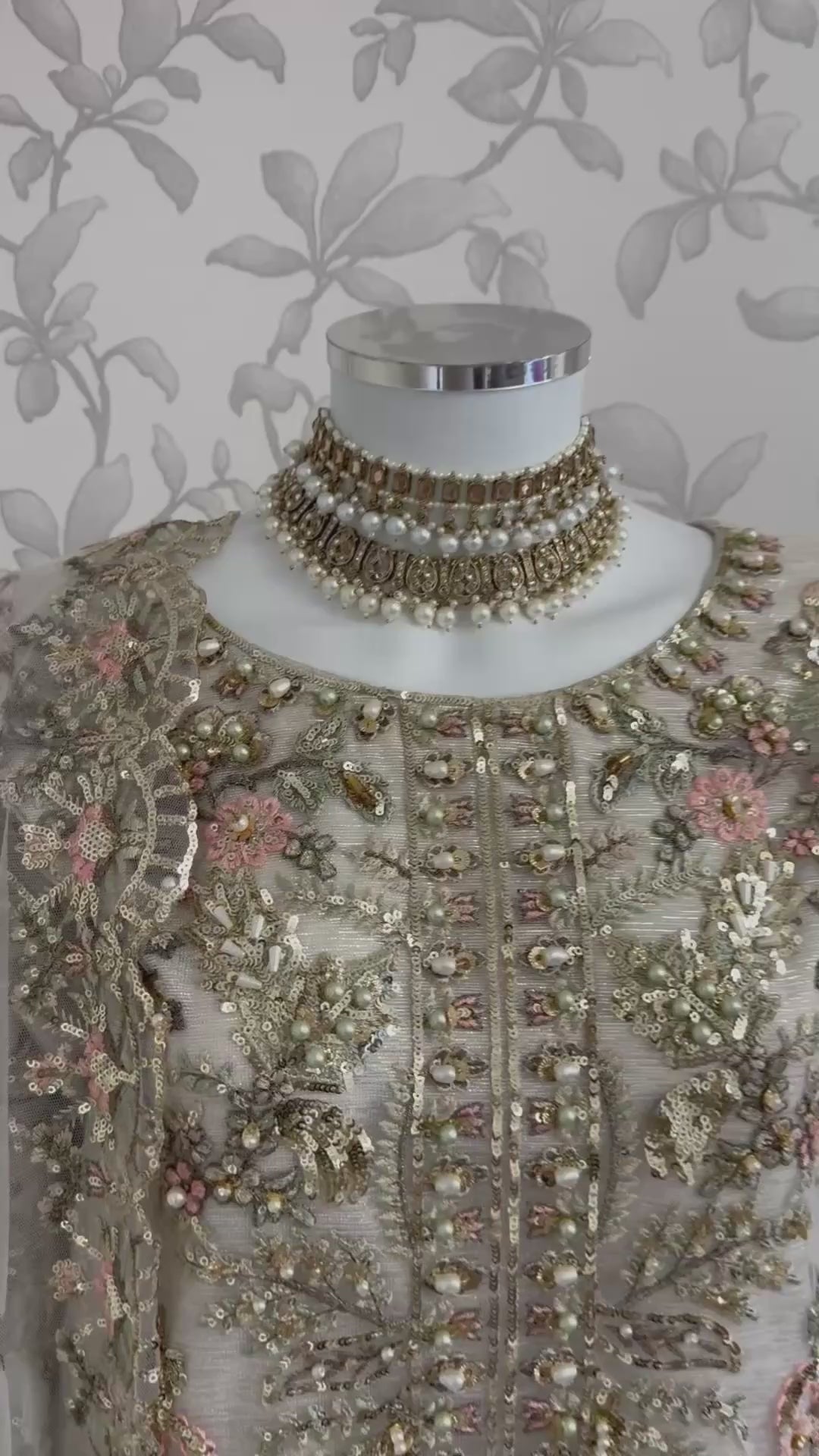 PEARLS | Pearl Champagne Hand Embellished Luxury 3 pcs Suit
