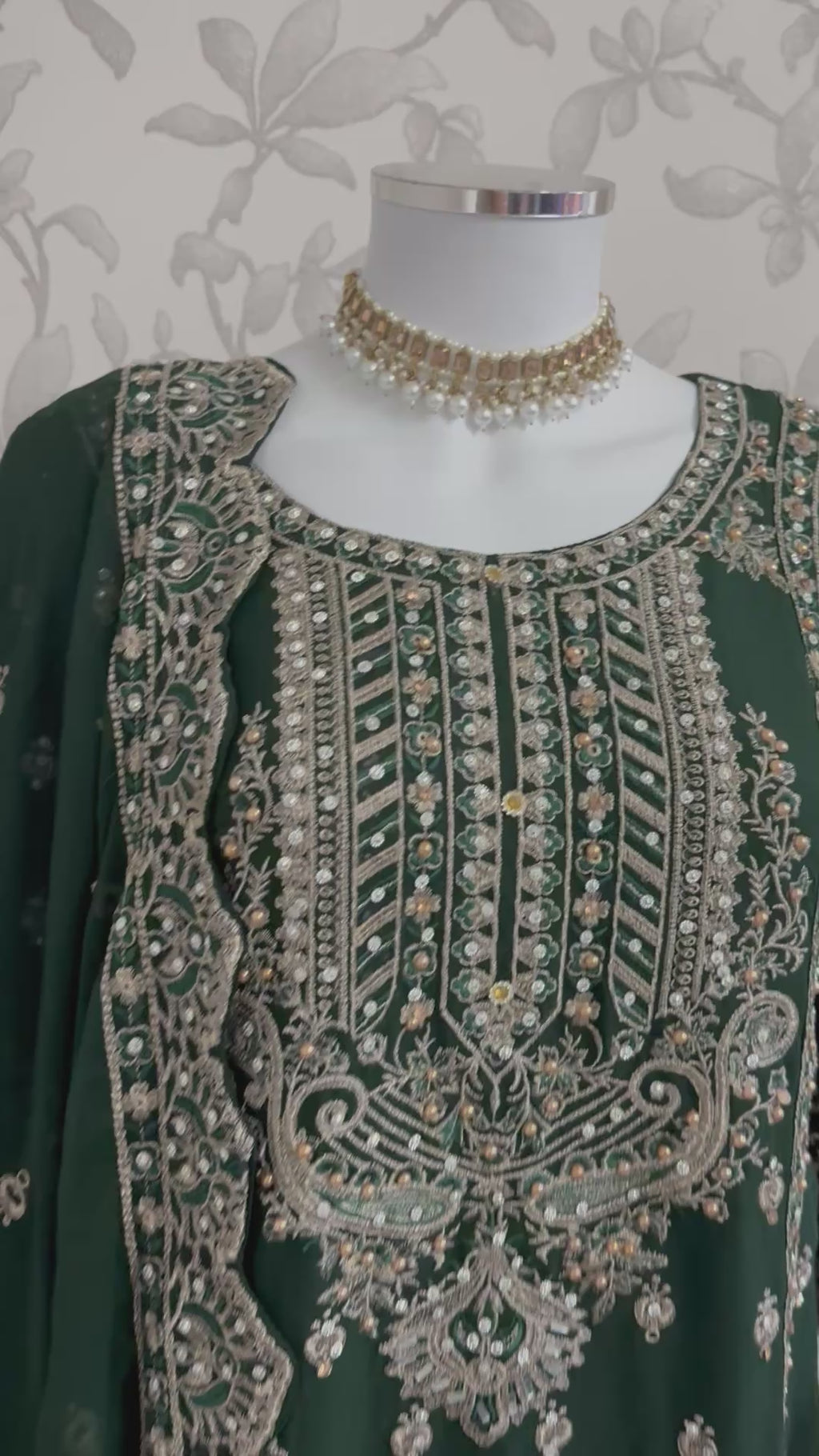 SAFFA | 3 piece Embroidered Chiffon Gharara Suit