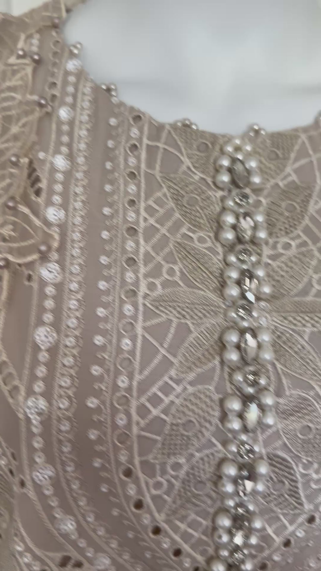 Champagne Pearl | 3 piece Luxury Embroidered Lawn Suit