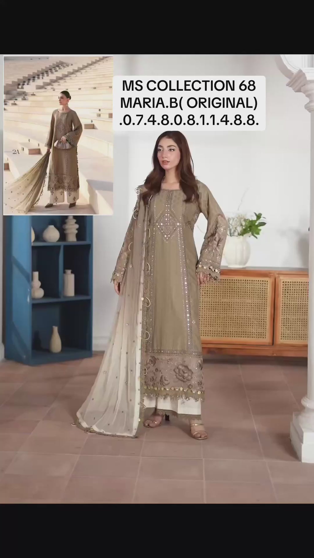 Maria B Luxury Lawn 2A original- 3 piece stitched suit