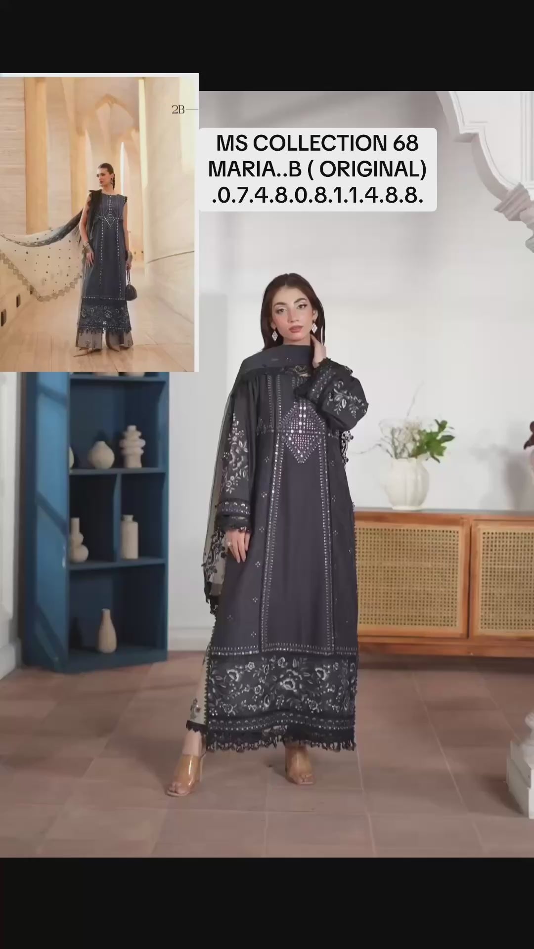 Maria B Luxury Lawn 2B original- 3 piece stitched suit