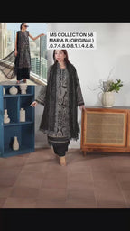 MARIA B LUXE LAWN 8B original - 3 piece stitched suit