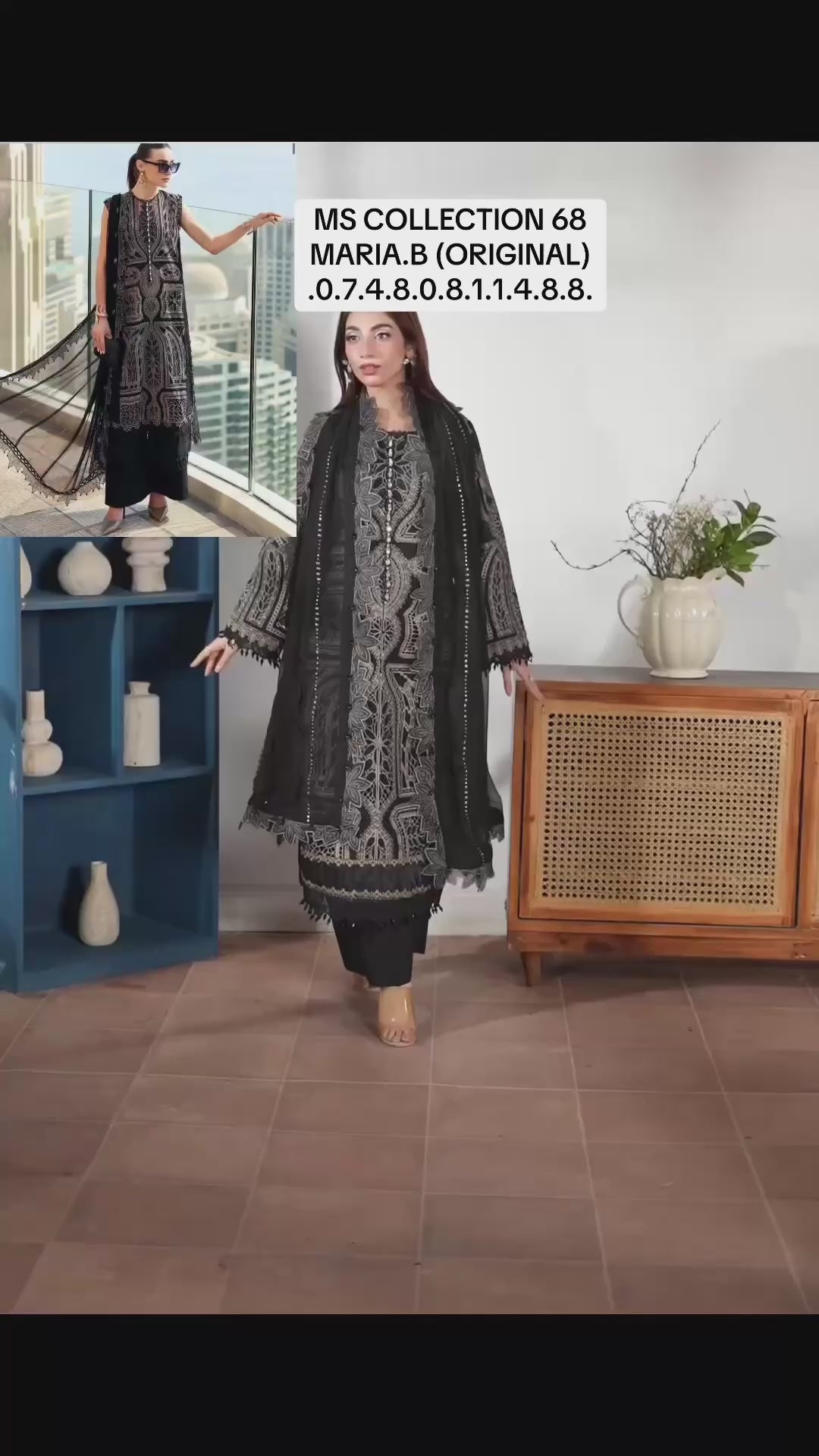 MARIA B LUXE LAWN 8B original - 3 piece stitched suit