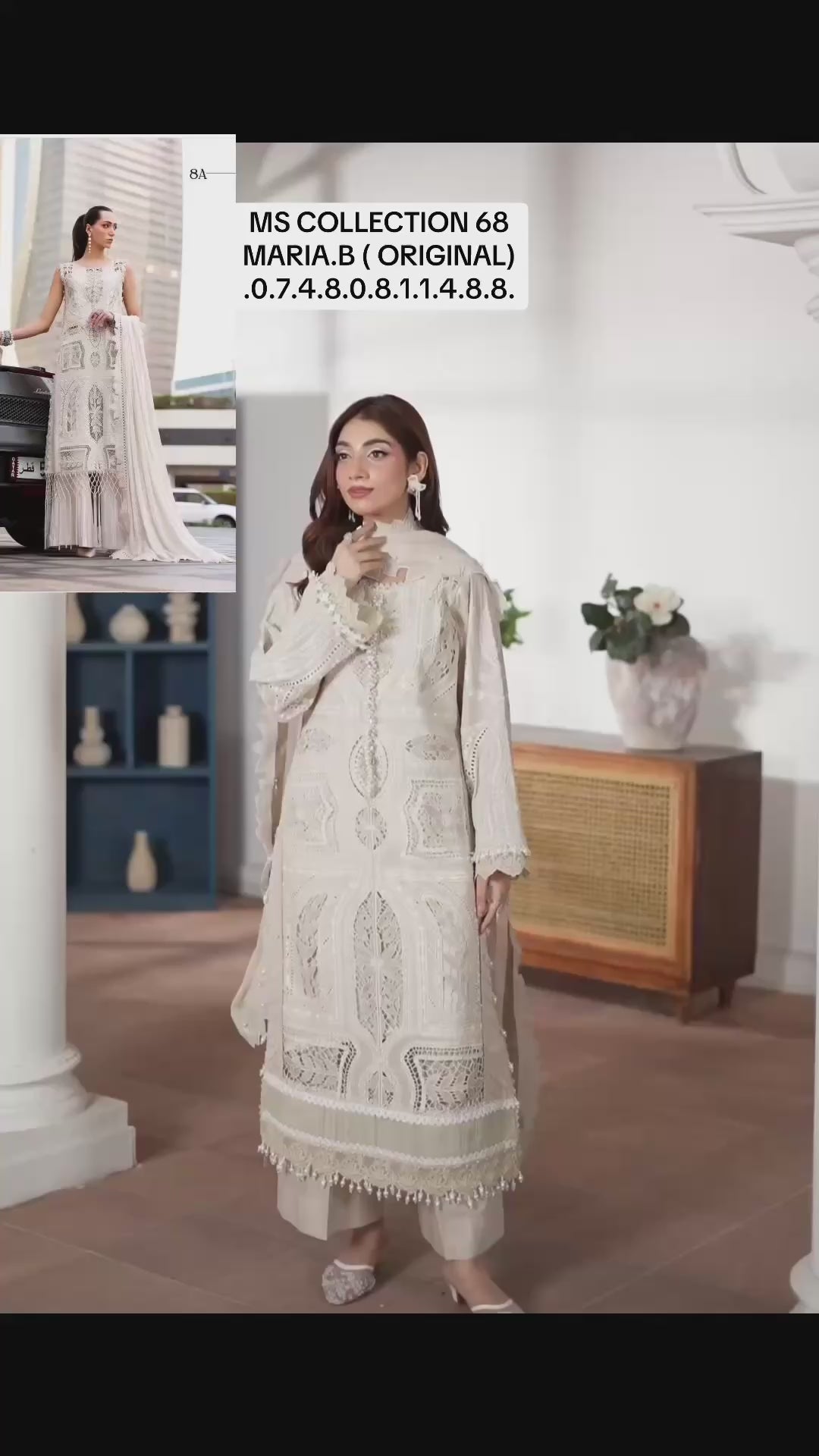 MARIA B LUXE LAWN 8A original- 3 piece stitched suit