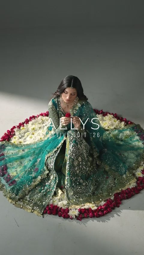 HIBA | 3 piece Luxury Embroidered Maxi wedding Dress