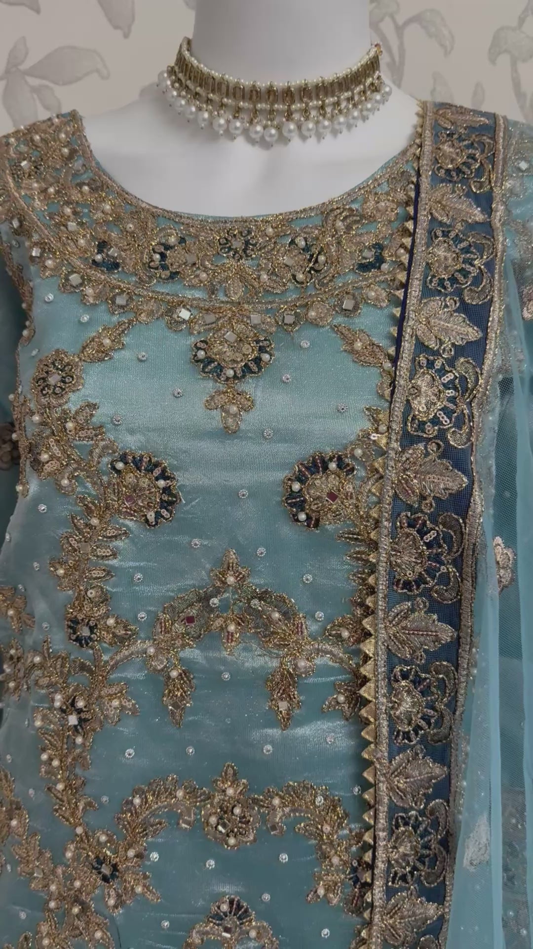 AMAIRA | 3 pieces heavy Embroidered shinny Masoori wedding Gharara Suit