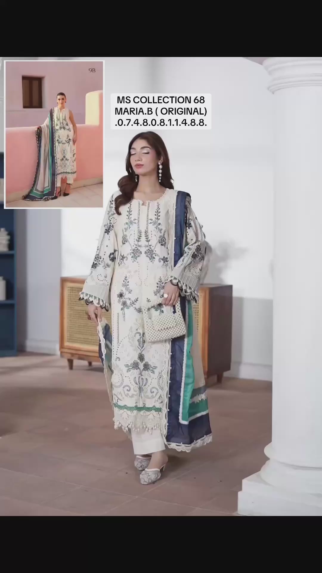 MARIA B LUXE LAWN 9B original - 3 piece stitched suit
